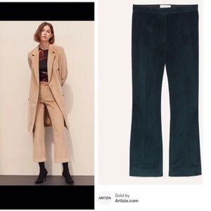 Aritzia Babaton Albers Ankle Cropped Kick Flare Velvet Corduroy size 0